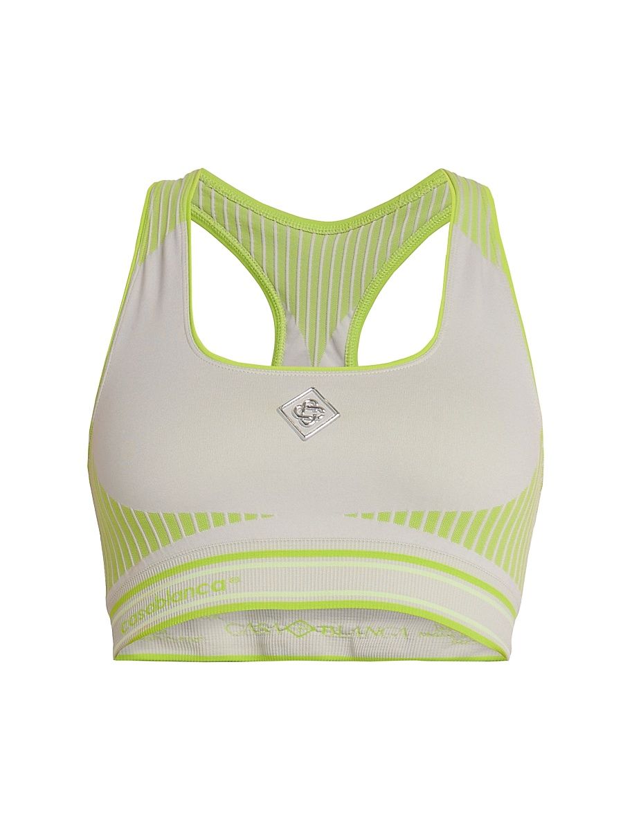 Women's Seamless Bralette - Grey Lime - Size Large