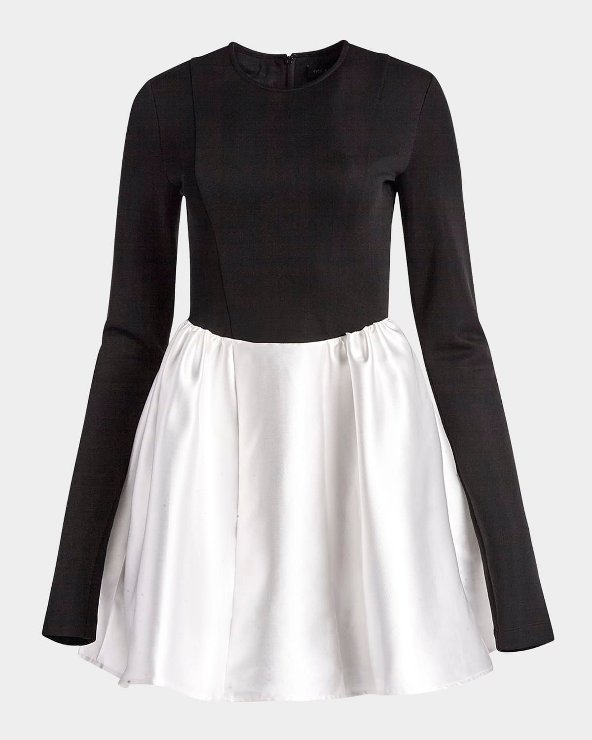 Clarissa Bicolor Fit-&-Flare Mini Dress