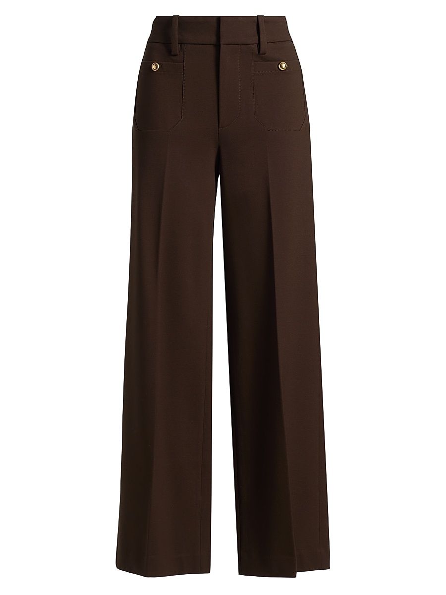 Women's Slim Palazzo Pleated Trousers - Americano - Size 12