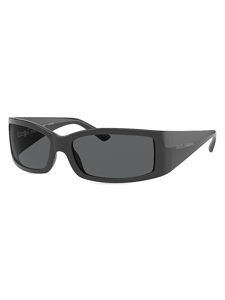 Men's 61MM Propionate Rectangular Sunglasses - Dark Grey