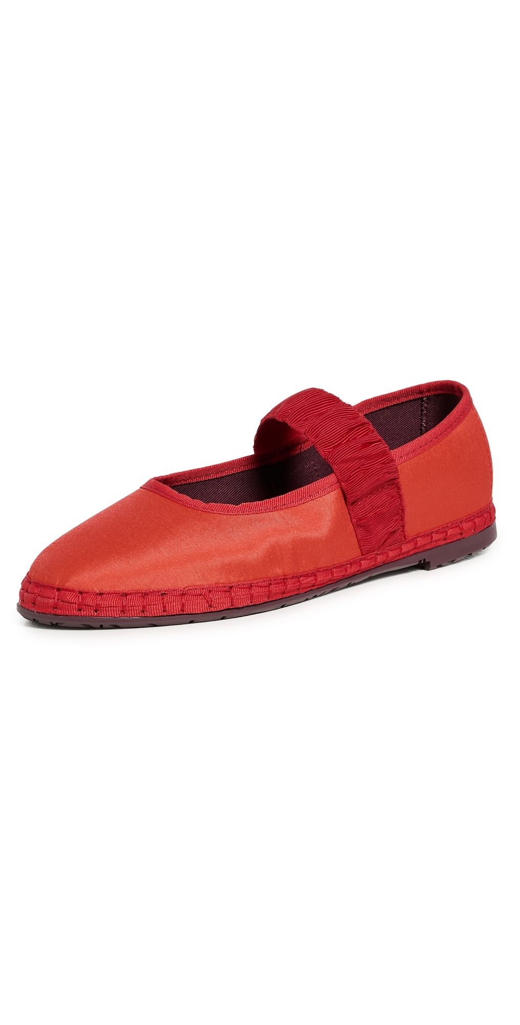 Flabelus Mafalda Ruffle Flats Red 36