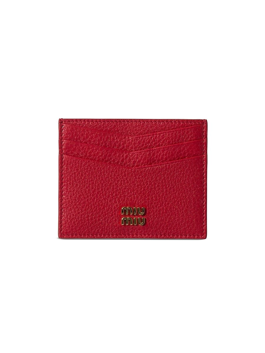 Women's Leather Card Holder - Red