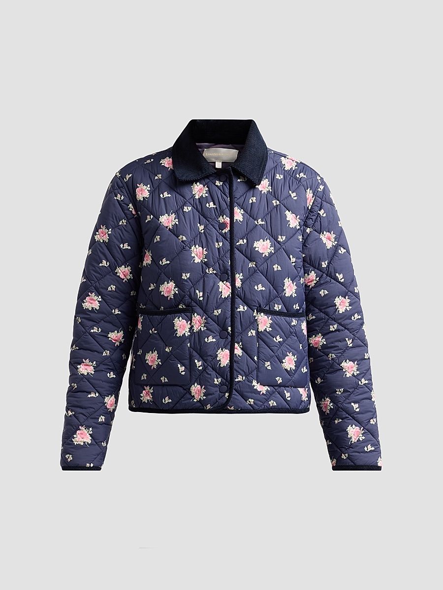 Women's Norinda Floral Quilted Jacket - Inkwash - Size Large