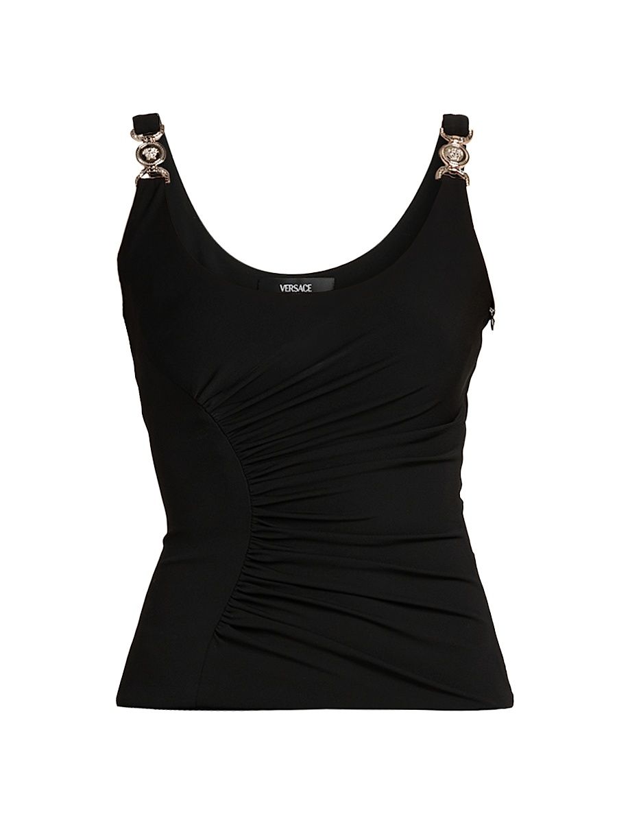 Women's Medusa Hardware Stretch-Crepe Tank - Black - Size 12