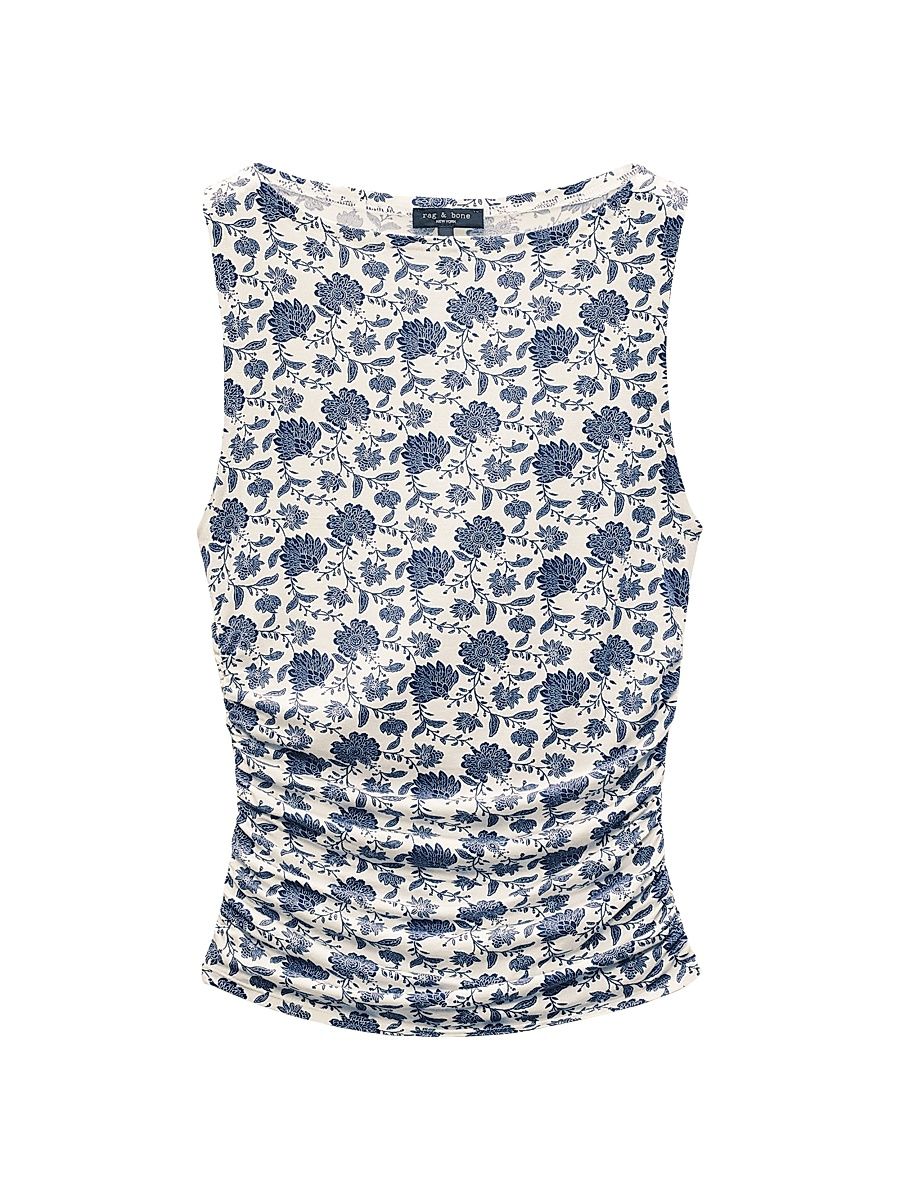 Women's Luca Floral Shirred Tank - Salute Multi - Size XXS