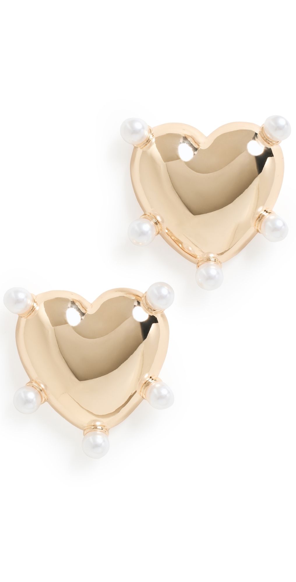 Kenneth Jay Lane Polished Gold Heart Post Earrings Gold One Size