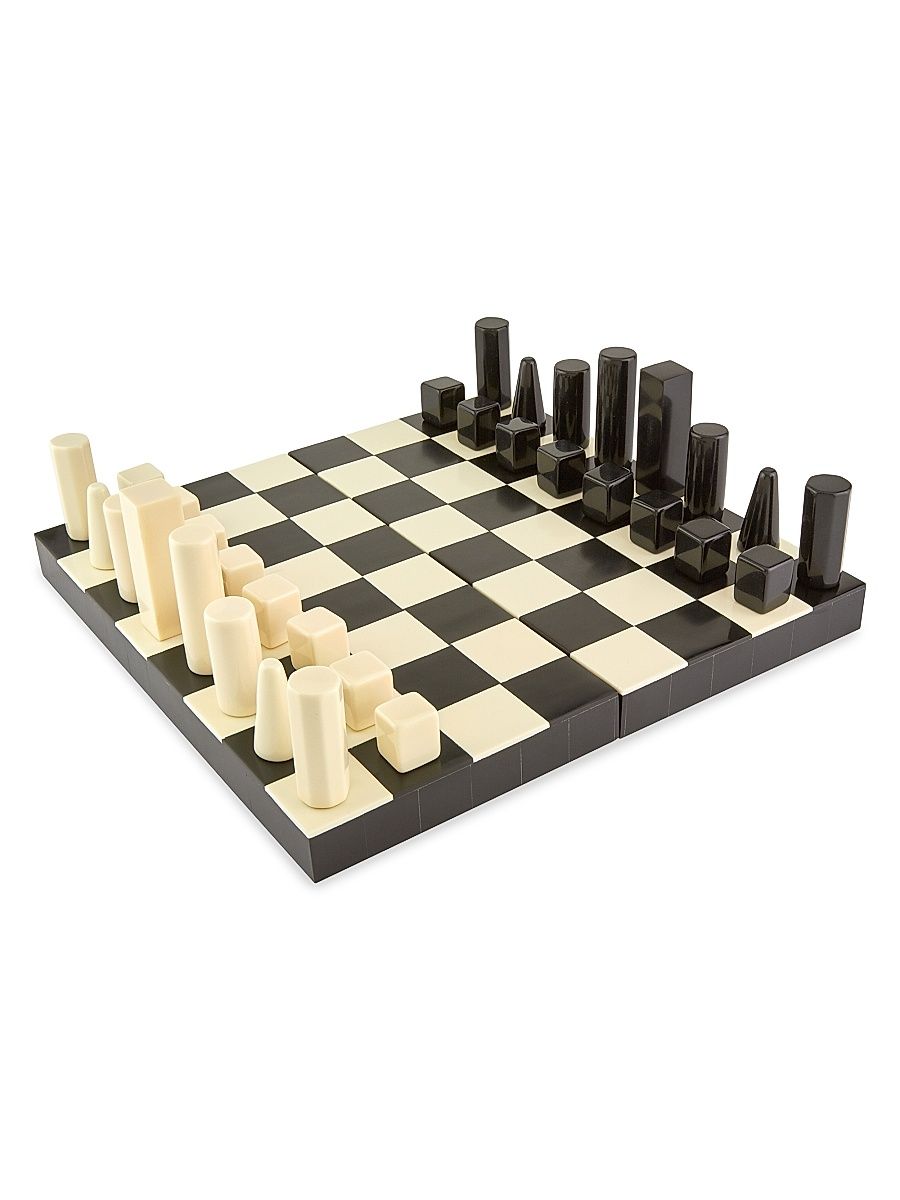 Resin Bone Traveling Chess Set - Natural White Black