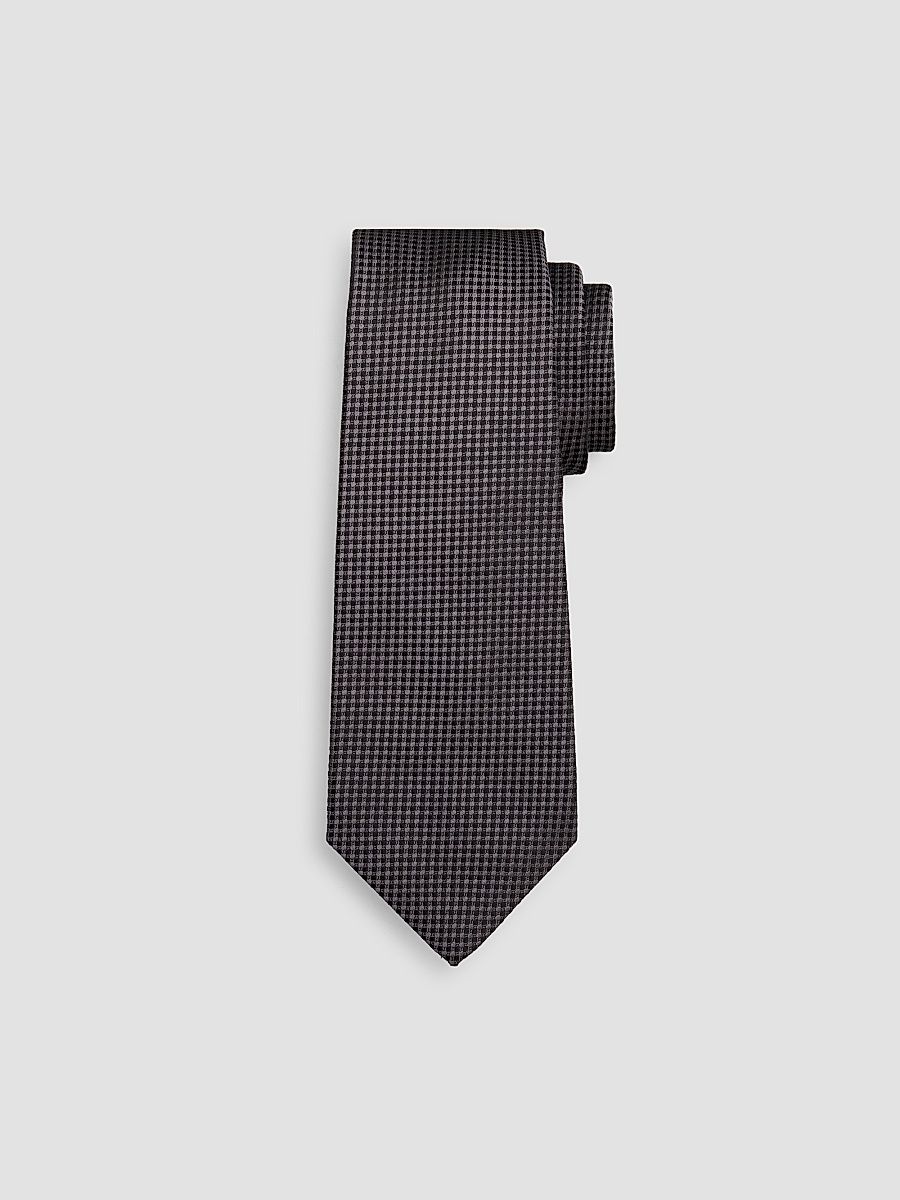 Kiton Men's Geometric Woven Silk Tie - Grey