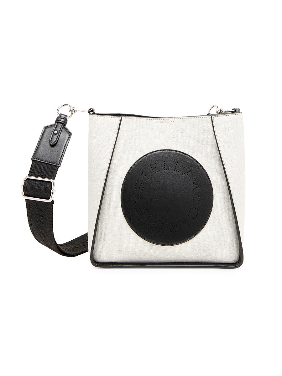 Women's Logo Cotton Canvas Crossbody Bag - Black
