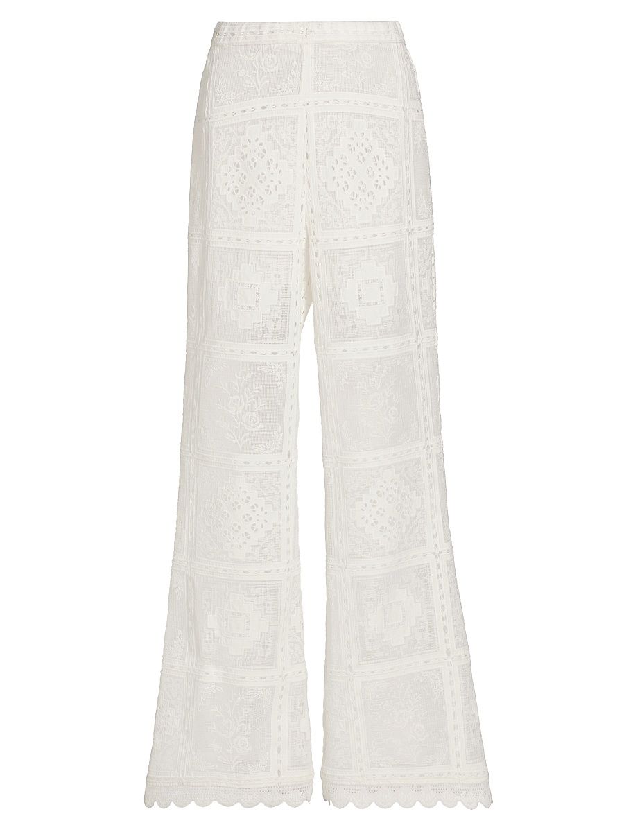 Women's Aster Embroidered Lace Pants - Ivory - Size 8
