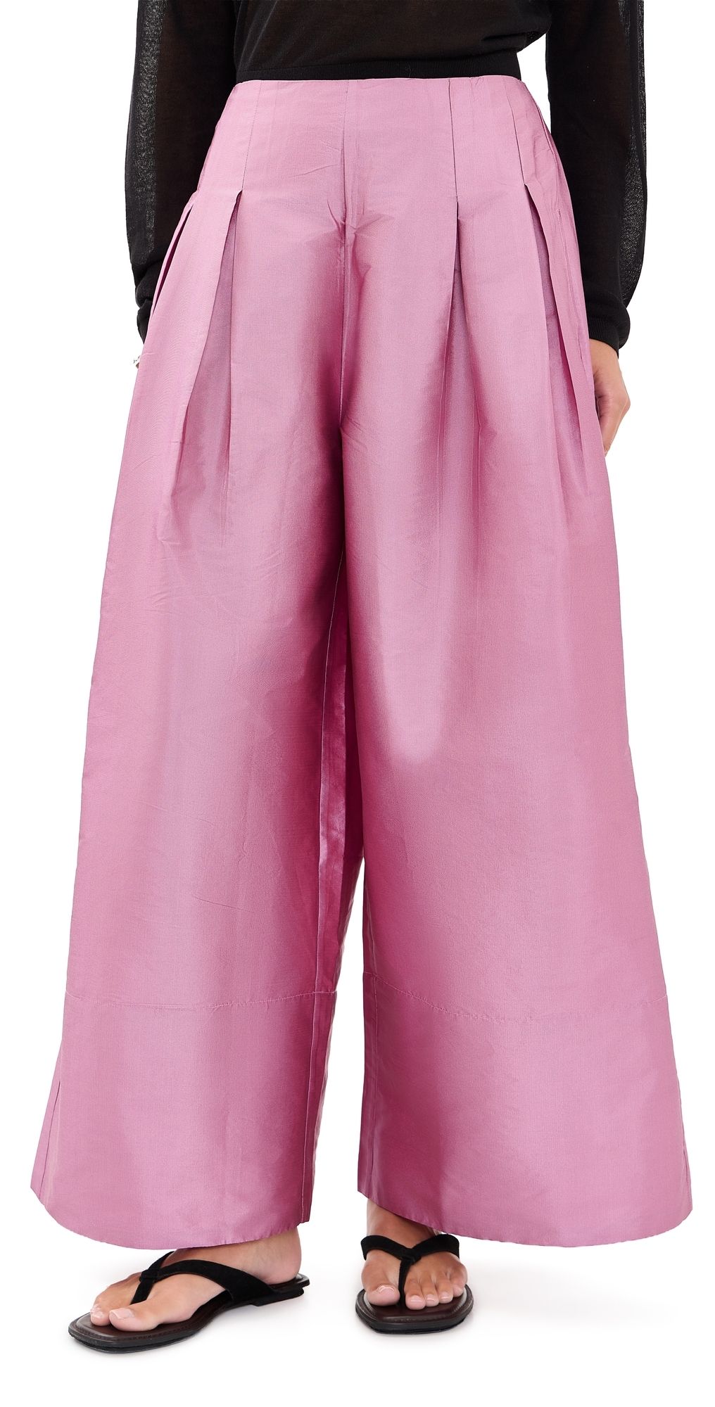 Chan Luu Techno Taffeta Ultra Wide Leg Trousers Orchid 3