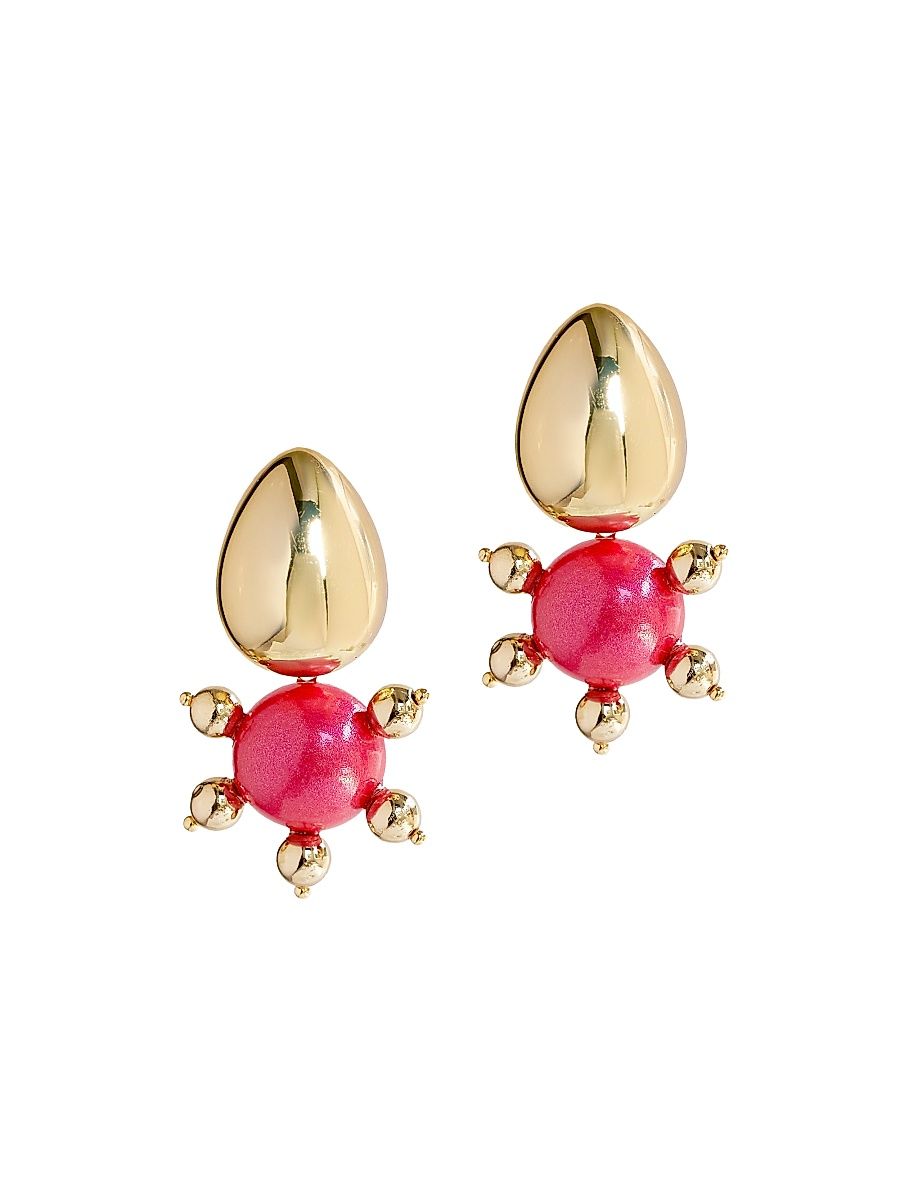 Women's La Dolce Vita Tulia 18K-Gold-Plated & Wood Drop Earrings - Coral Sunset