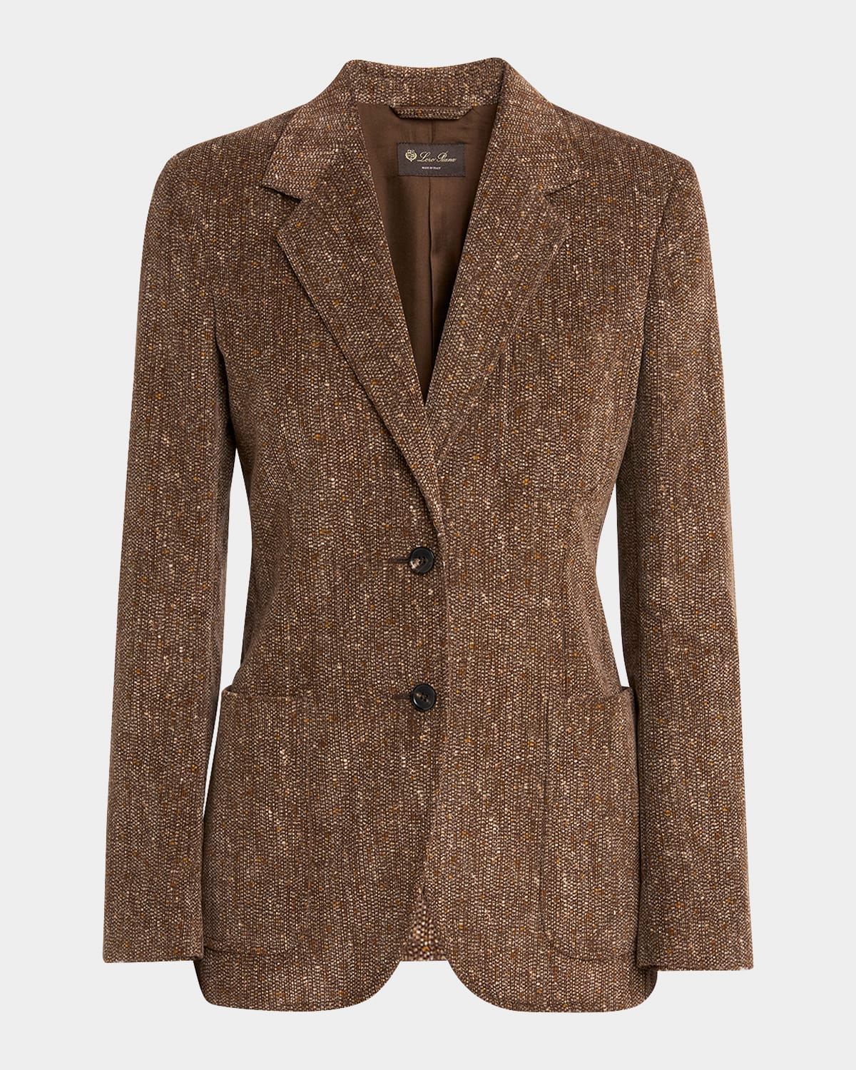 Eleanor Paillette Tweed Corduroy Single-Breasted Jacket