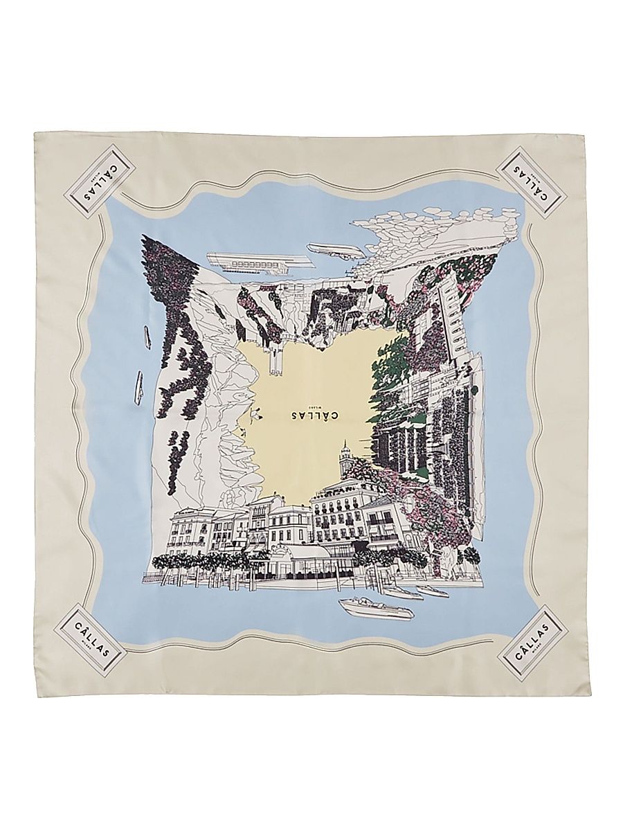 Women's Como - Lake Como Silk Scarf - Cream - Size Large