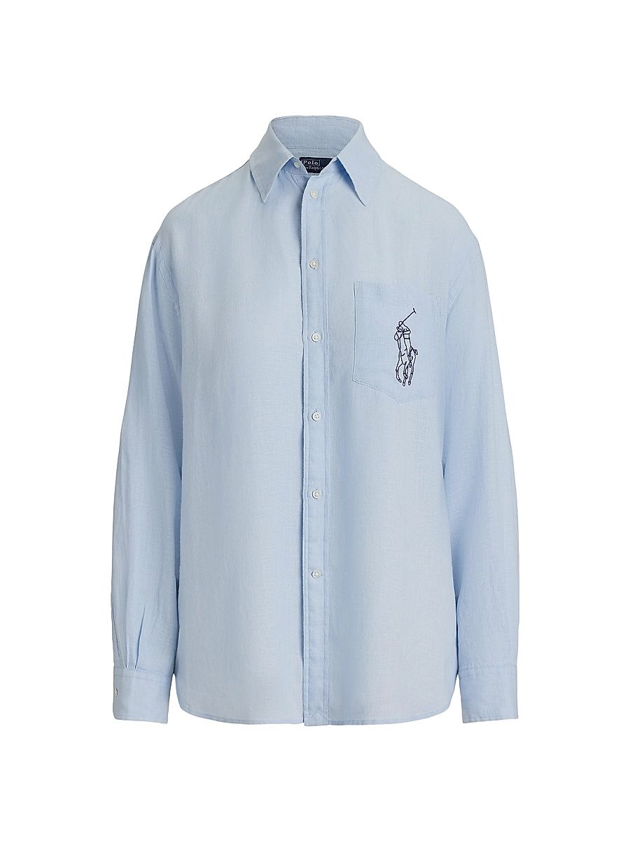 Women's Big Pony Linen Oversized Shirt - Cold Springs - Size XS