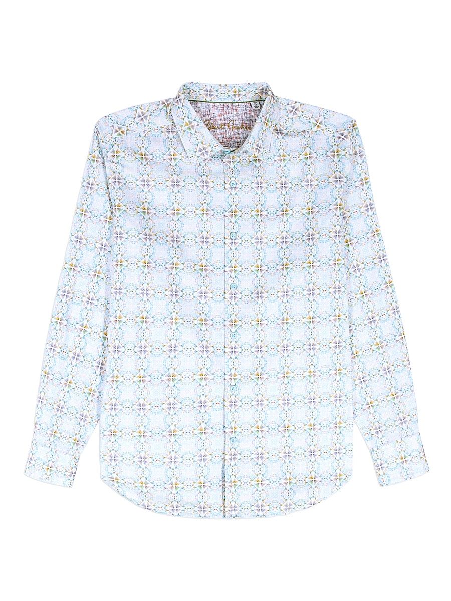 Men's Runnymede Geometric Stretch-Cotton Shirt - Size XXXL