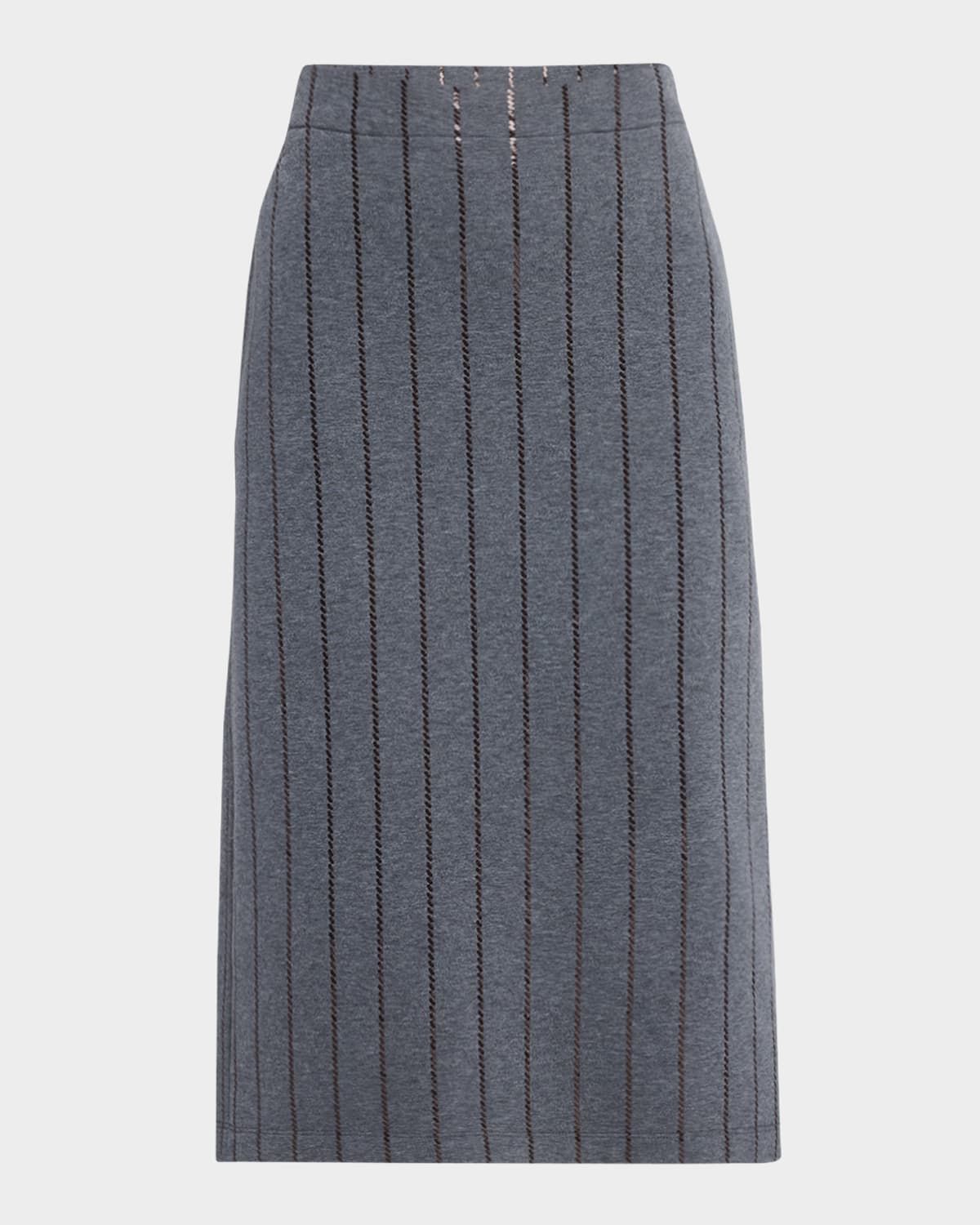 Regimental Paillette Fleece Midi Skirt