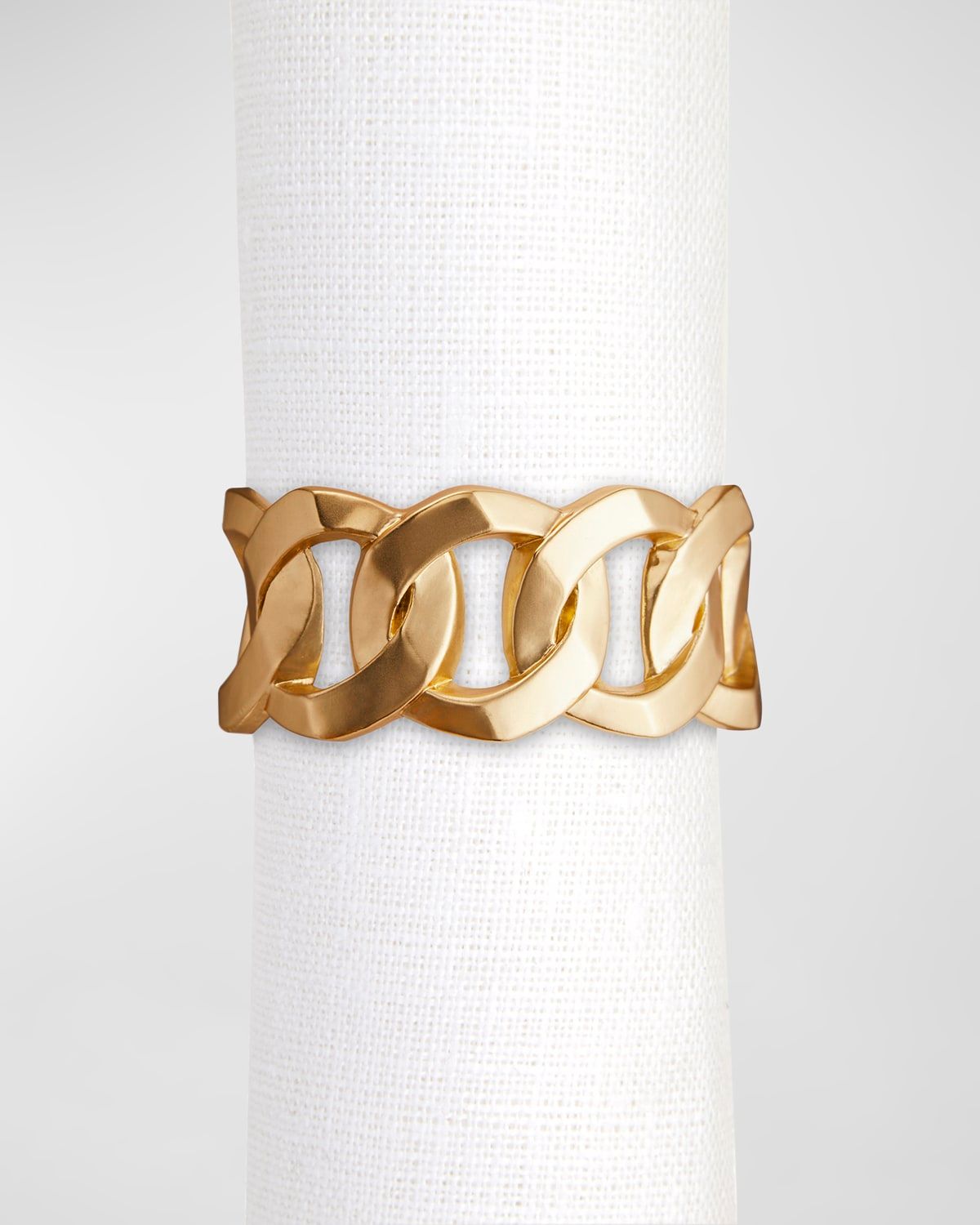 Cuban Link 24K Gold Napkin Rings Jewels, Set of 4