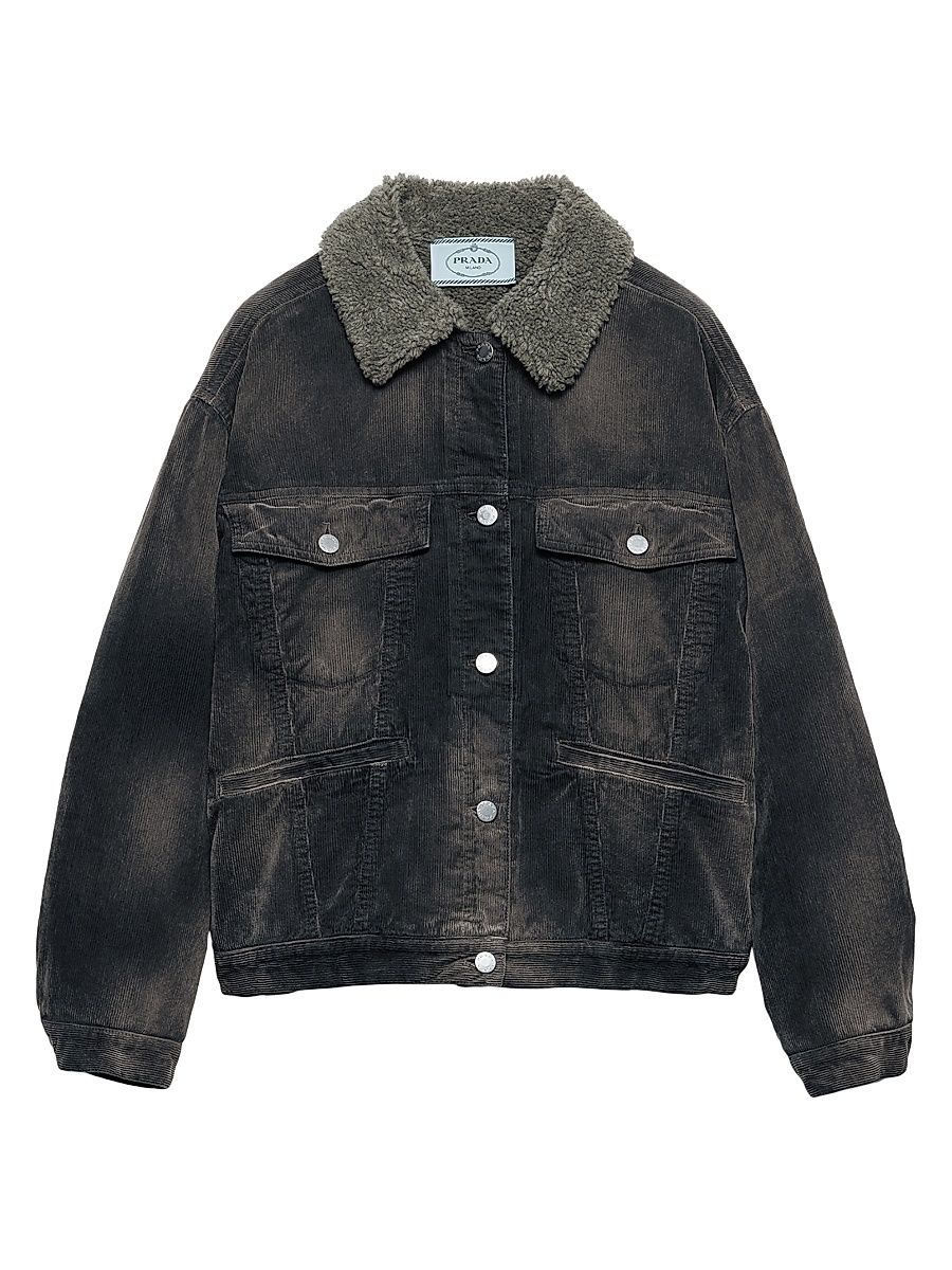 Women's Corduroy Blouson Jacket - Black - Size 8