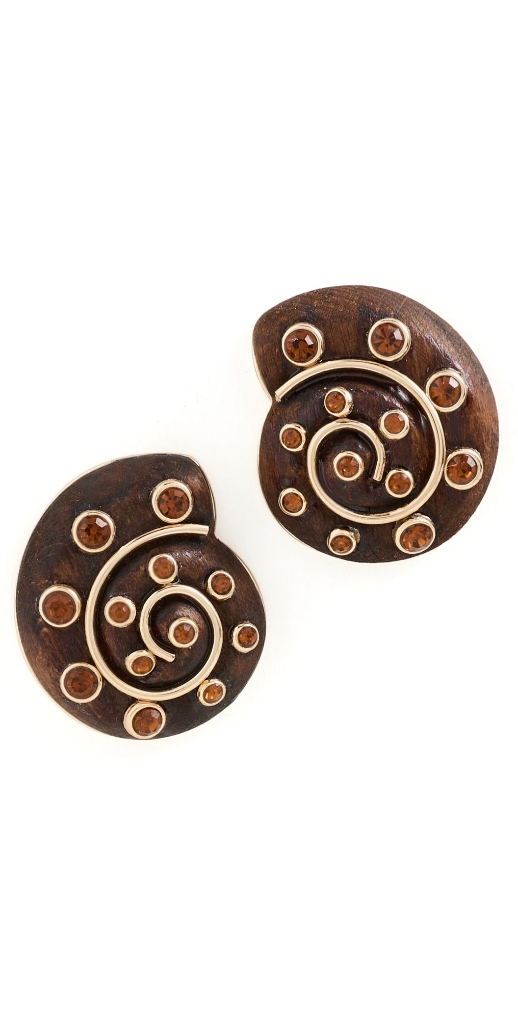 BaubleBar High Tide Shell Statement Earrings Brown One Size