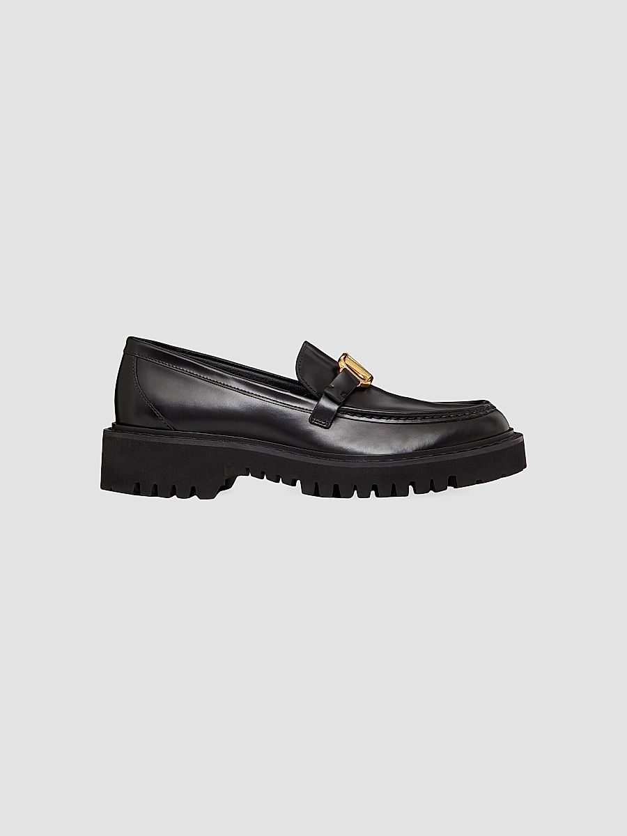 Women's Vlogo Signature Calfskin Loafers - Black - Size 10.5