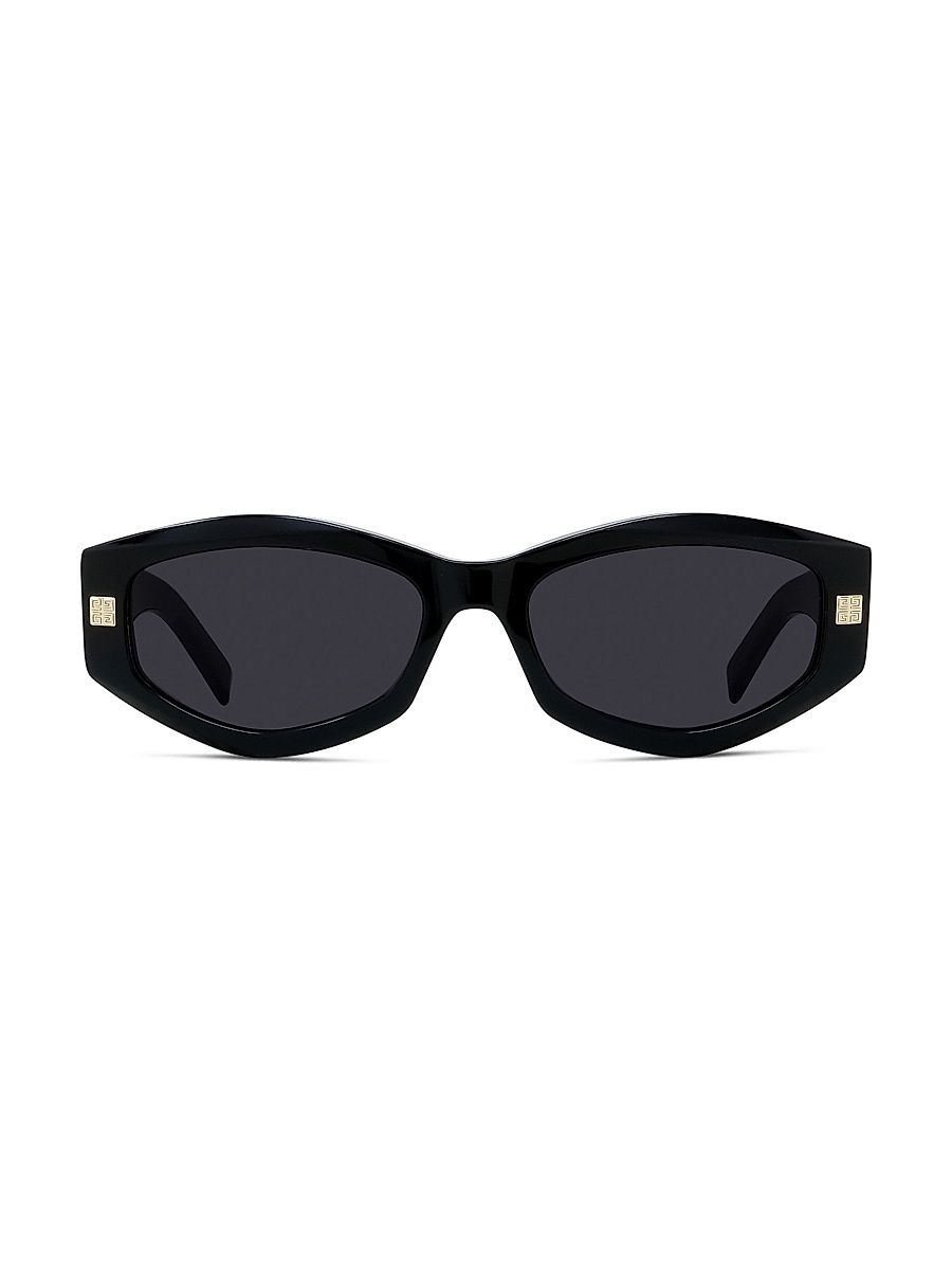 Women's GV Day 54MM Geometric Sunglasses - Black Smoke