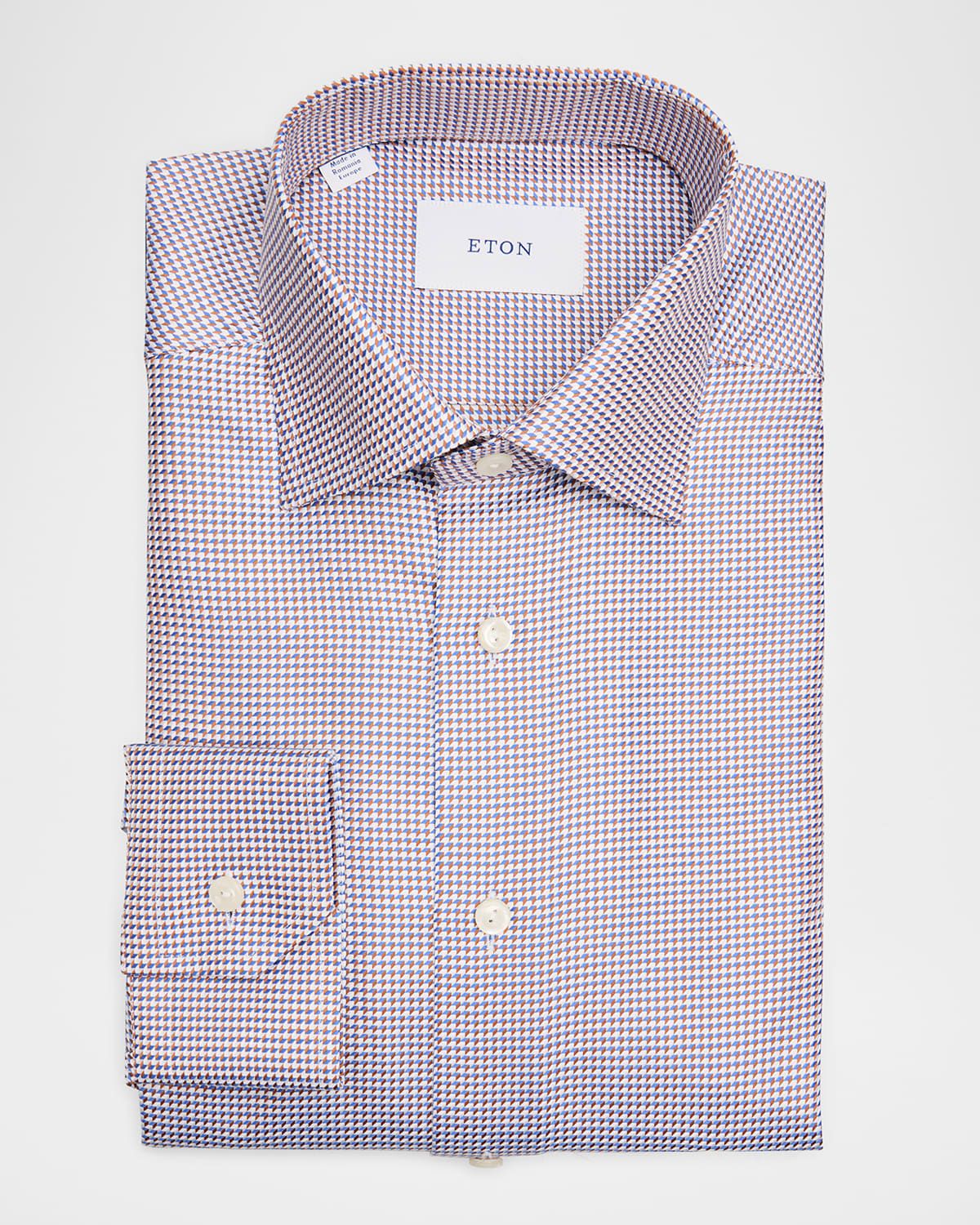 Men & apos;s Slim-Fit Organic Cotton Micro-Chevron Dress Shirt
