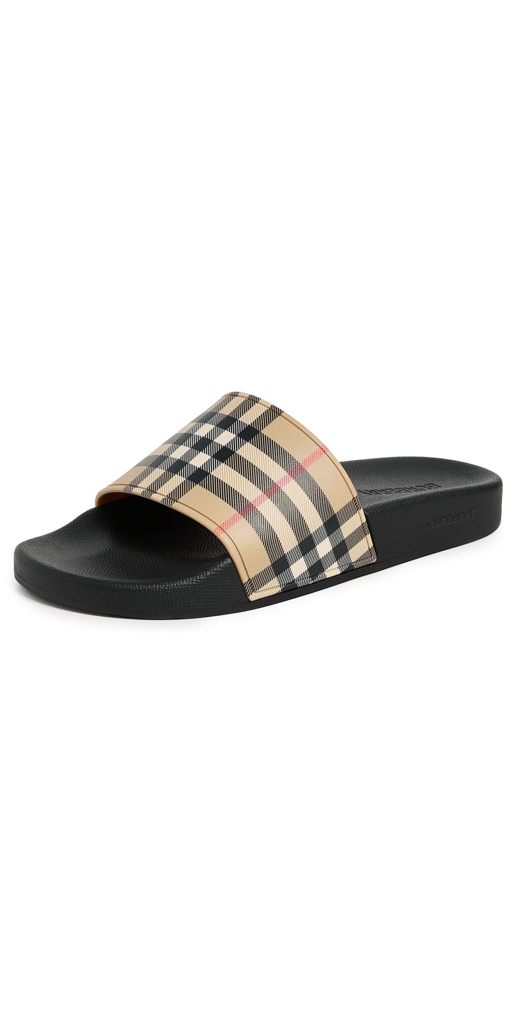 Burberry Furley Check Slide Sandals Archive Beige IP Check 41