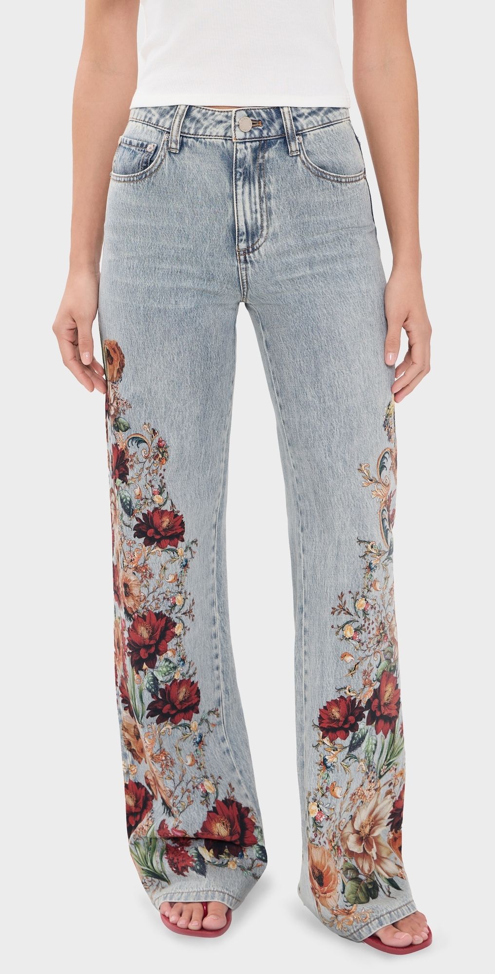 ALICE + OLIVIA Chic Floral Jeans Rockstar Blue/Floral Radiance 29
