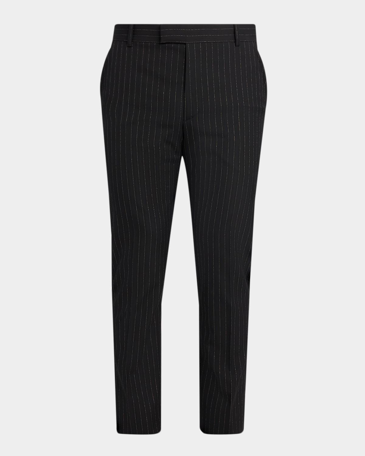 Men & apos;s Pinstripe Wool Cigarette Trousers