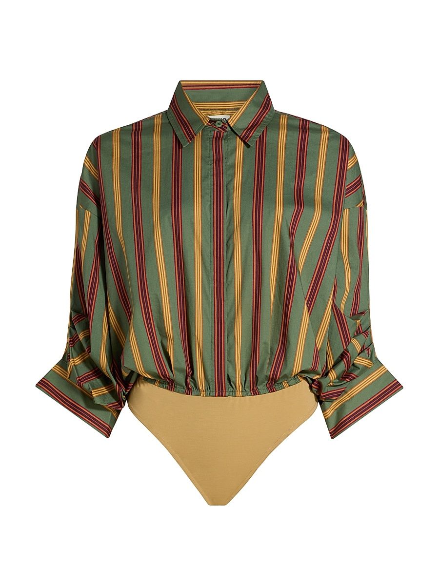 Women's Traverse Striped Stretch-Cotton Bodysuit - Trailblazer Stripe - Size XL