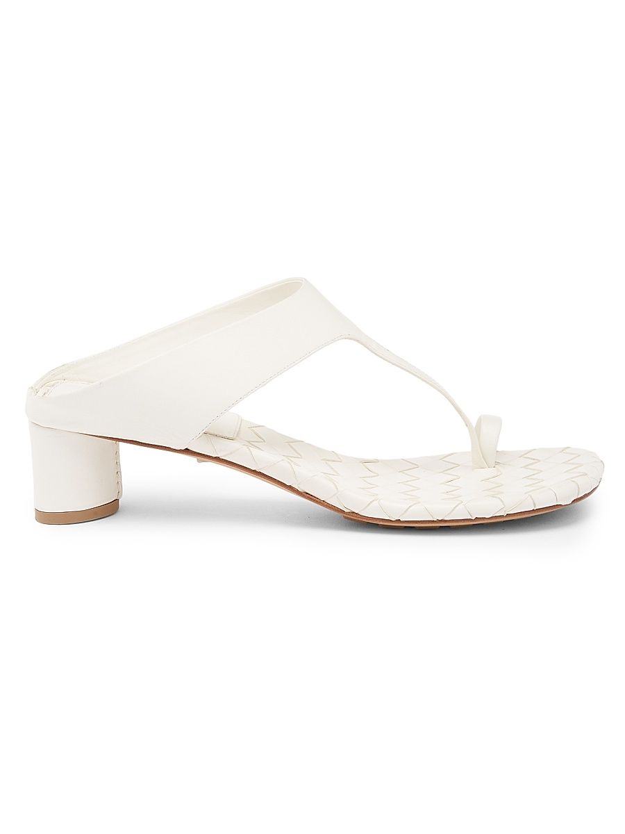 Women's Livia 40MM Leather Sandals - Alabaster - Size 11