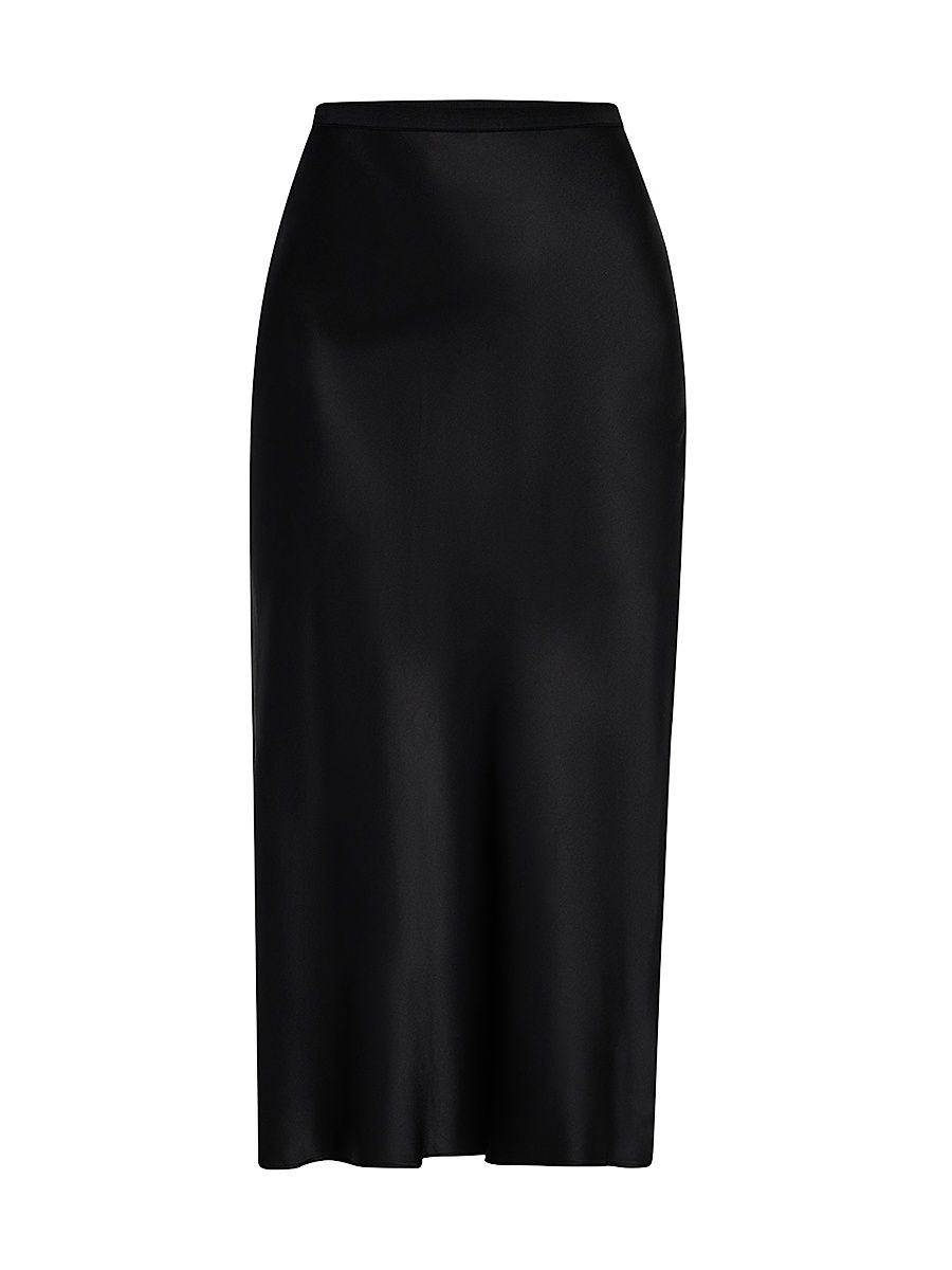 Women's Bar Silk Bias-Cut Skirt - Black - Size Large
