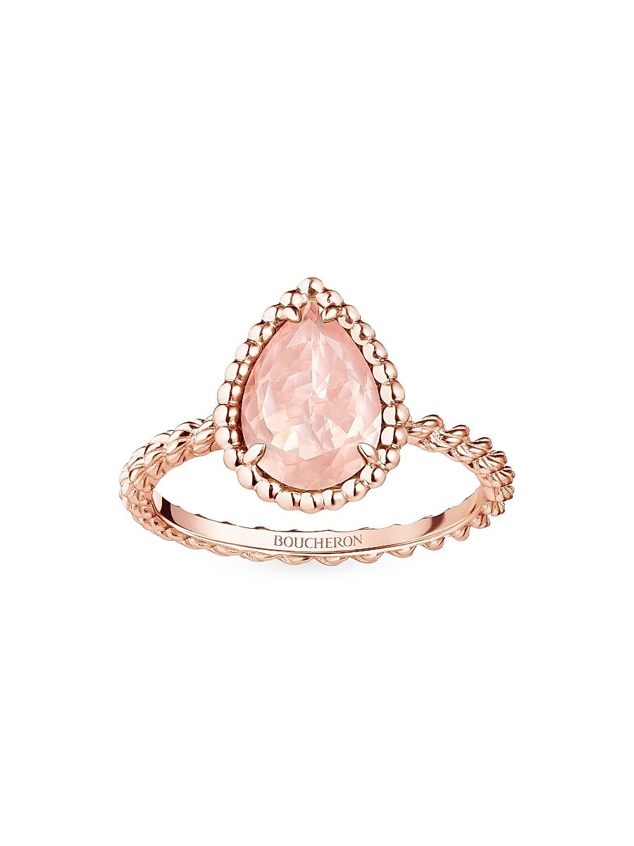 Women's Serpent Bohème 18K Rose Gold & Pink Quartz Ring - Rose Gold - Size 6.25