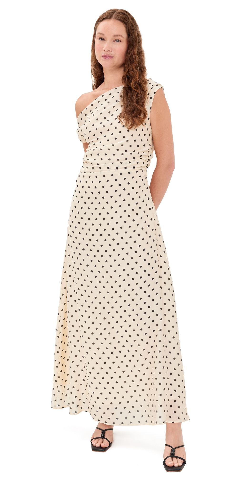 VRG GRL Yvonne Maxi Dress Polka Dot Cream XS