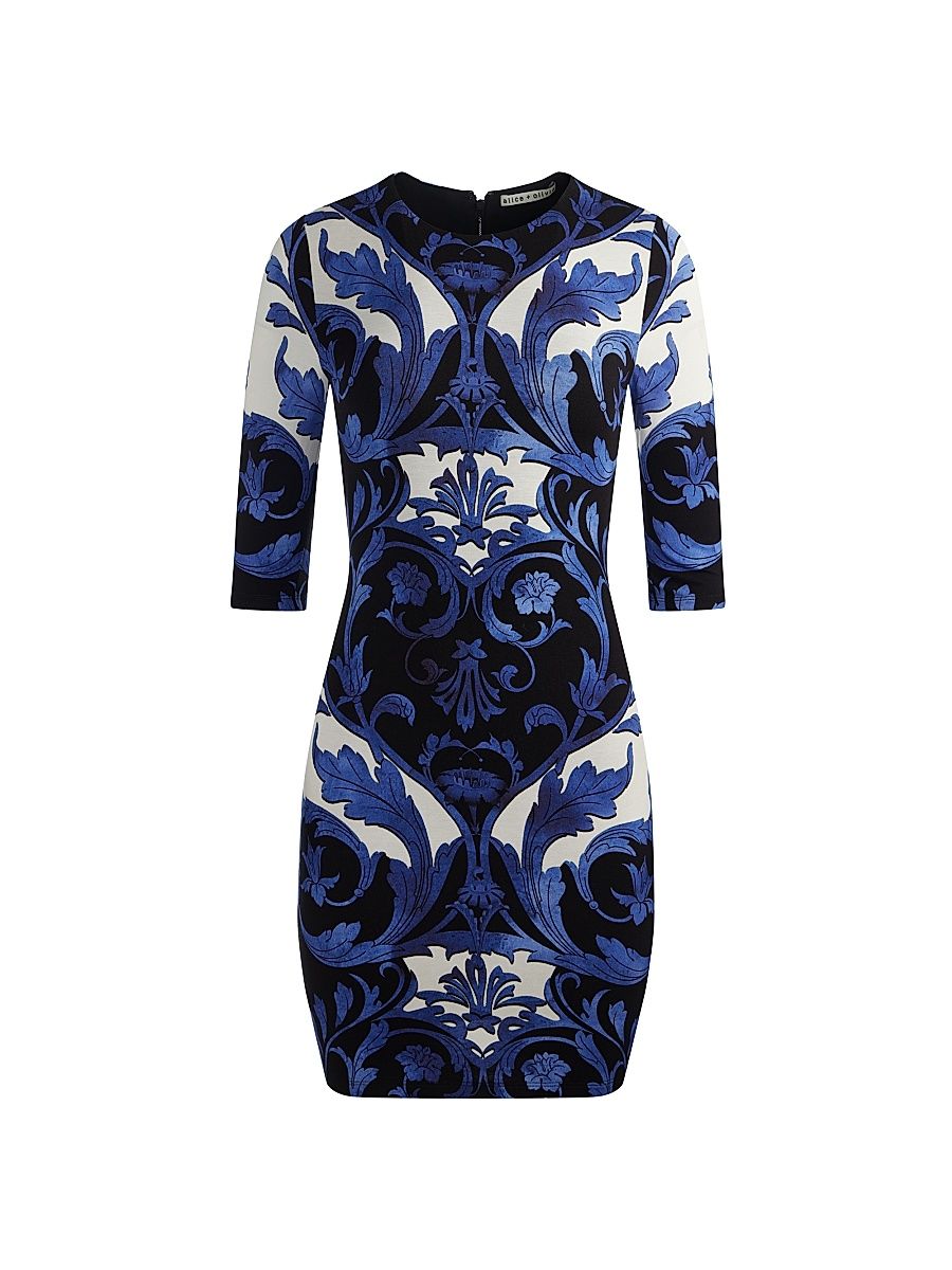 Women's Delora Printed Fitted Minidress - Regal Retreat - Size 8