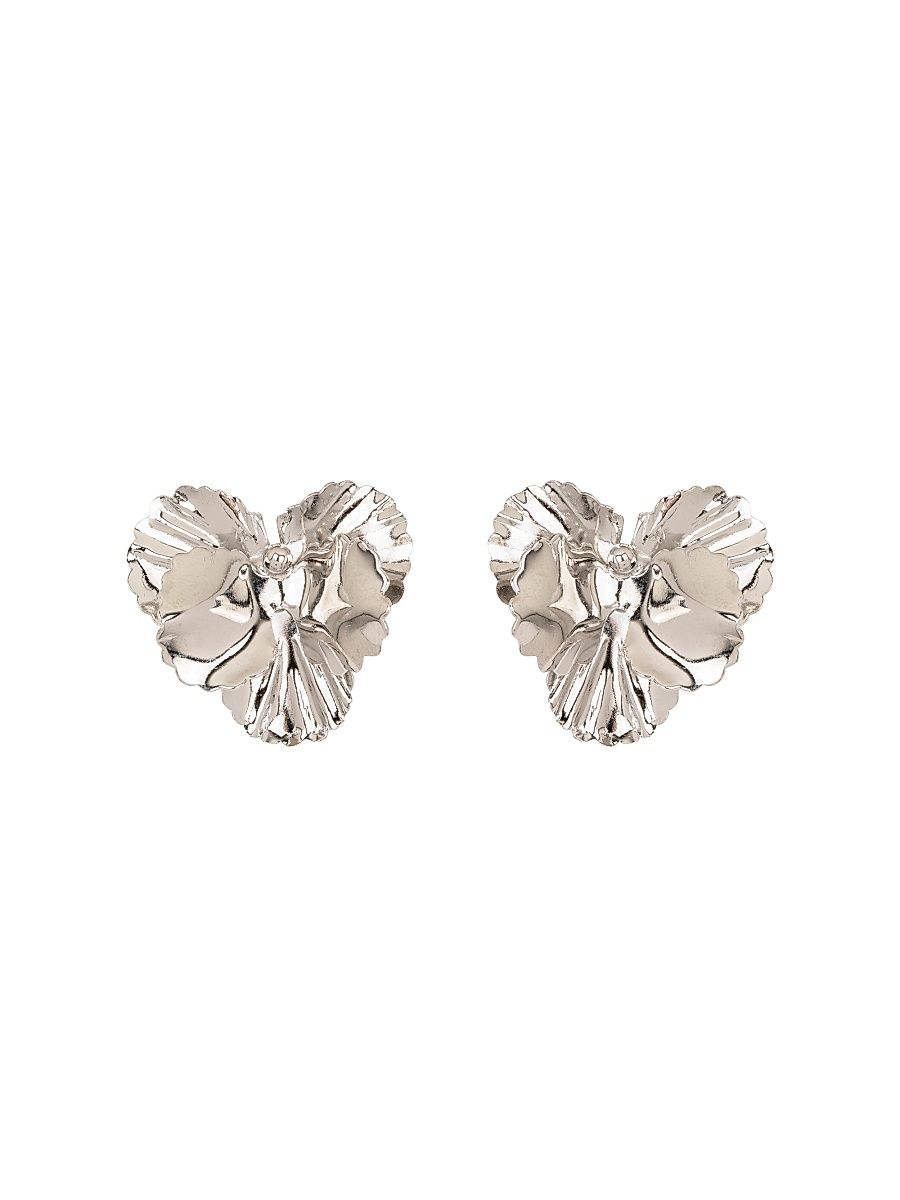Women's Pansy 24K-Gold-Plated Stud Earrings - Silver