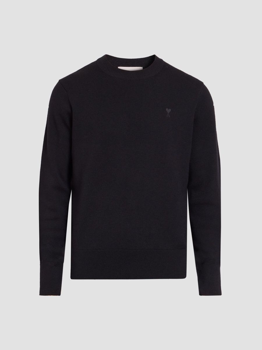AMI Paris Men's Quota Ami de Coeur Crewneck Sweater - Noir - Size XXL