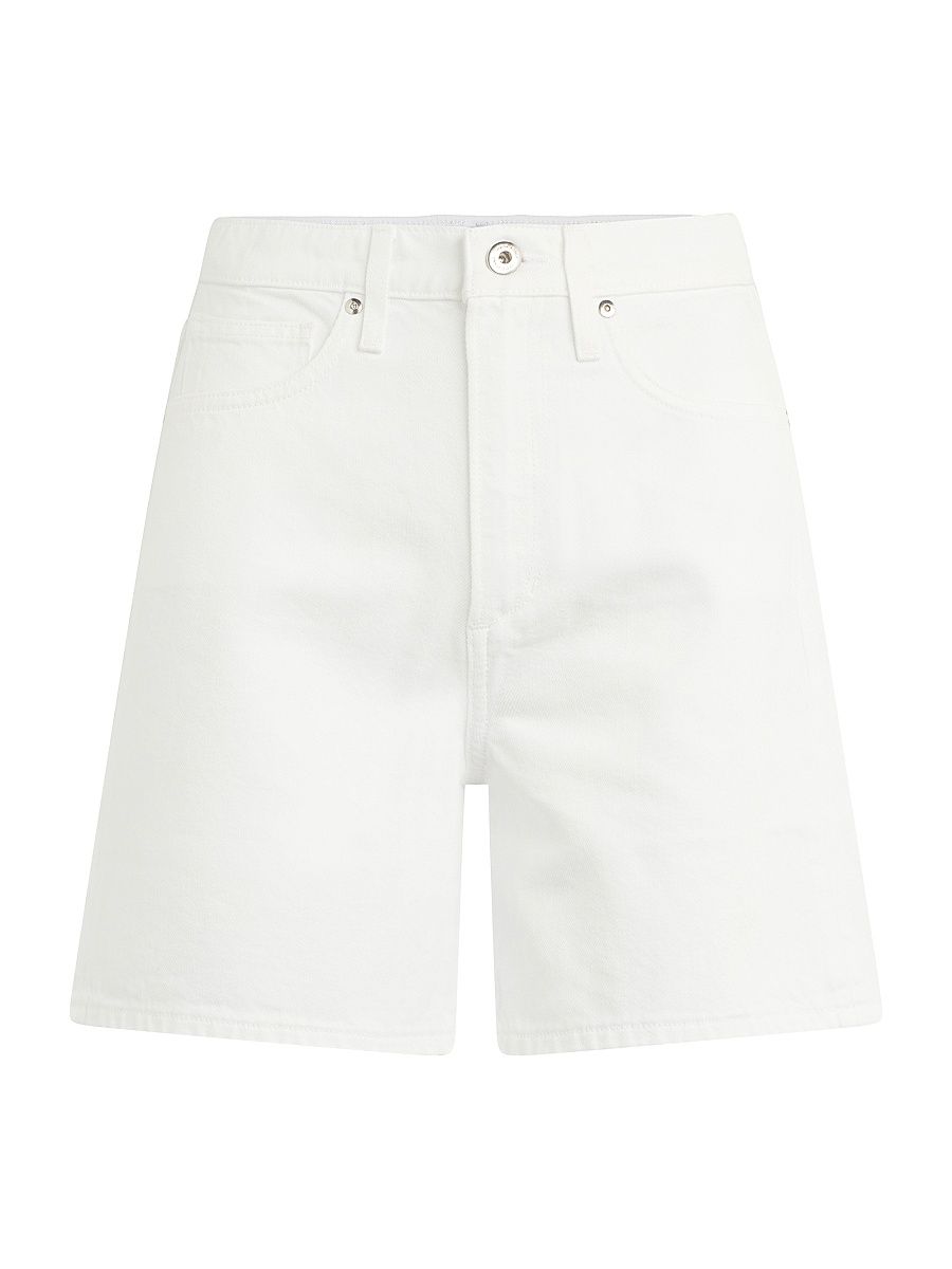Women's The Harlowe Cotton-Blend Denim Shorts - White - Size 28