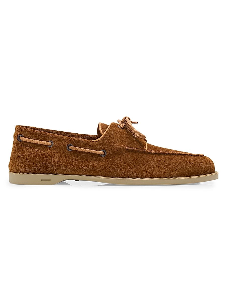 Men's Foil Suede Boat Shoes - Brown - Size 13