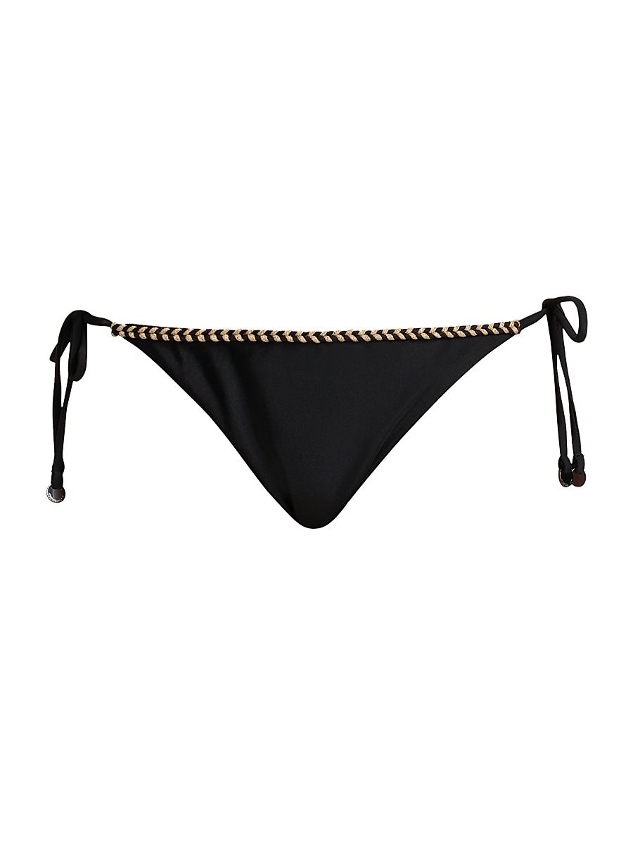 Women's Benni Braided Side-Tie Bikini Bottom - Black - Size XL