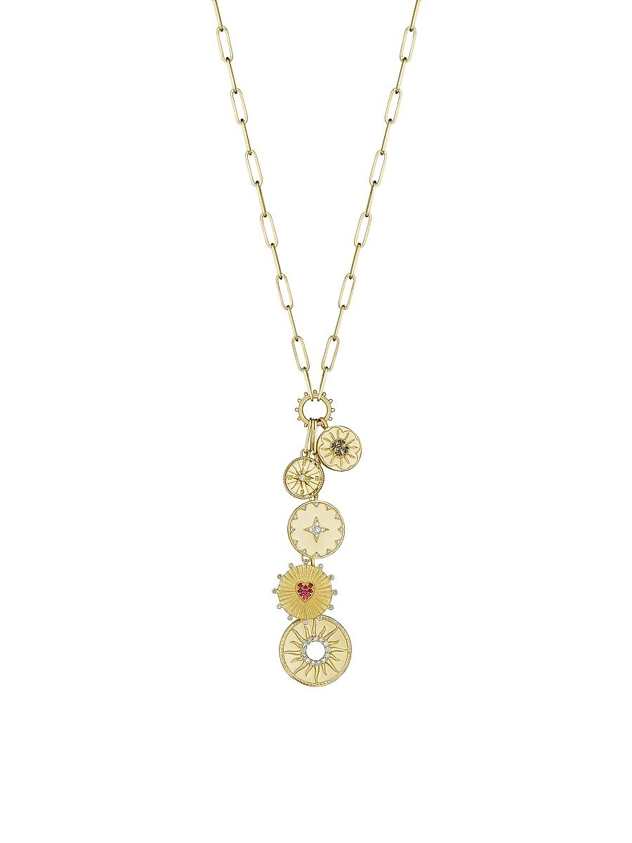 Women's Penka 18K Yellow Gold, 0.51 TCW Diamond & Multi-Stone Charm Necklace - Yellow Gold
