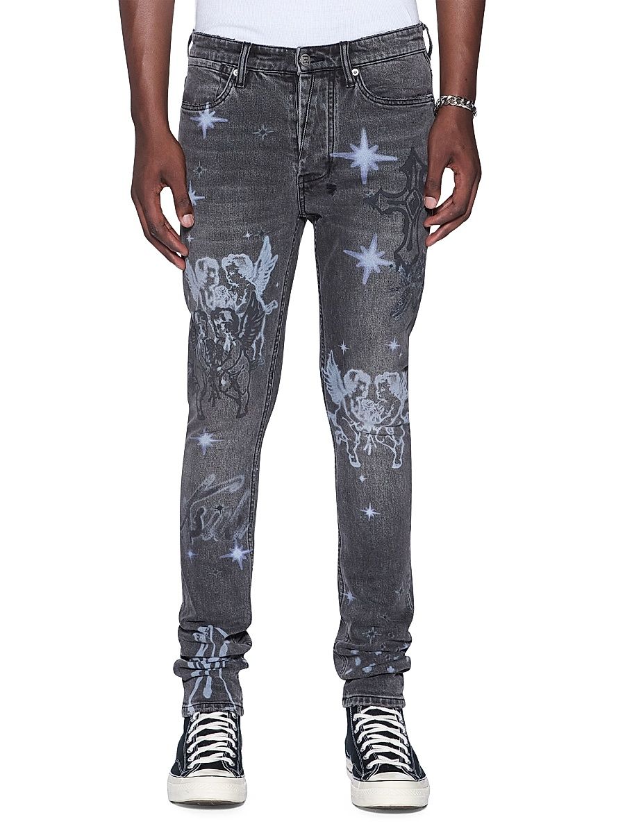 Men's Future Memory Van Winkle Axl Cherub Skinny Jeans - Charcoal - Size 40