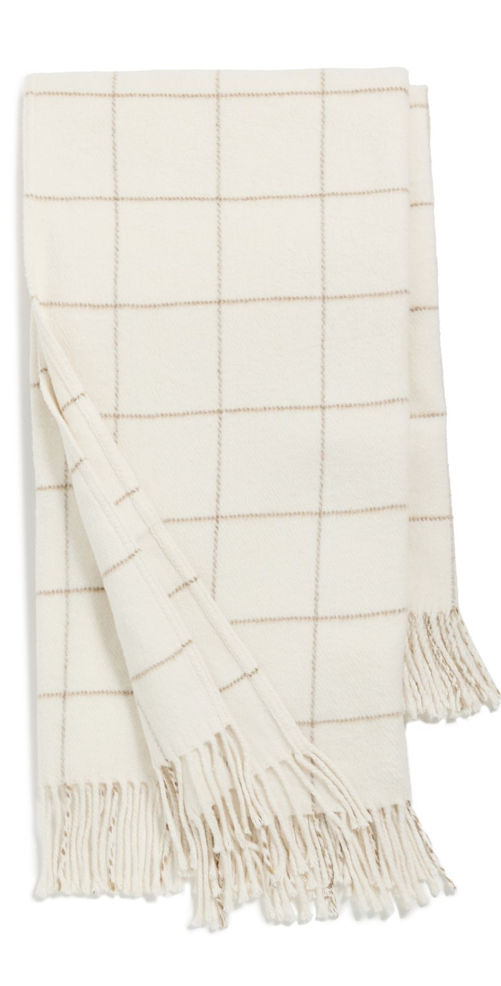 Weezie Throw Blanket Neutral Windowpane One Size