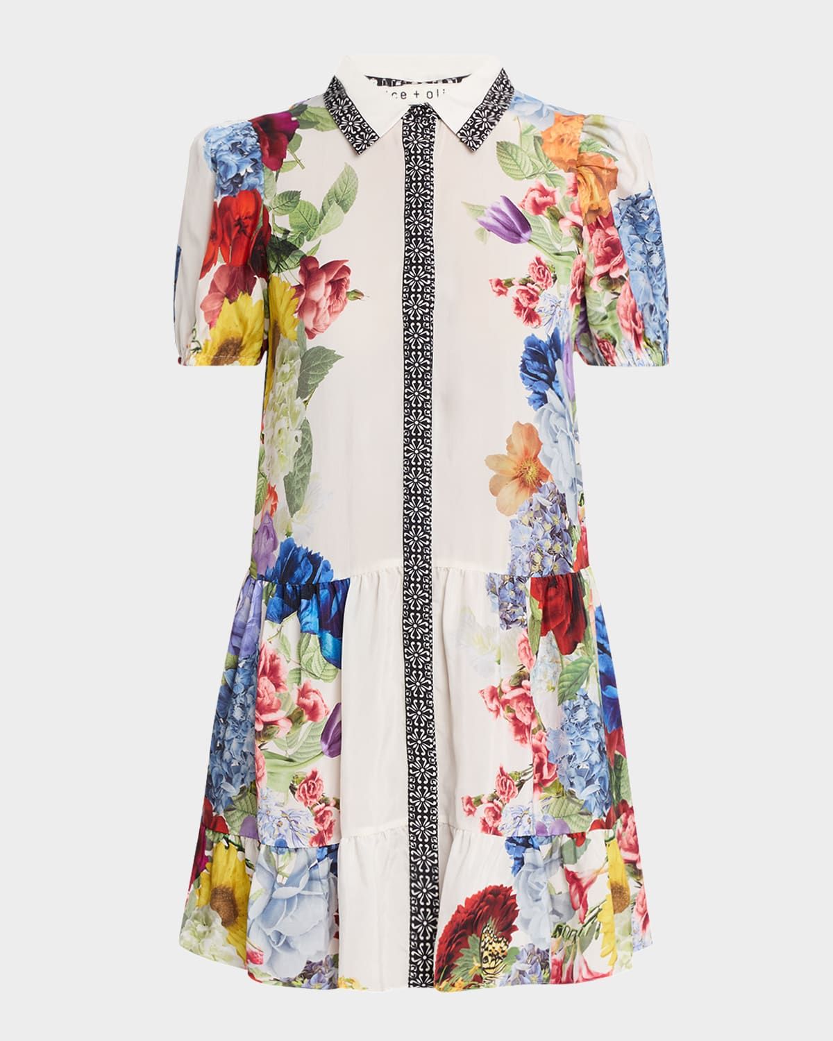 Claire Tiered Mini Shirtdress