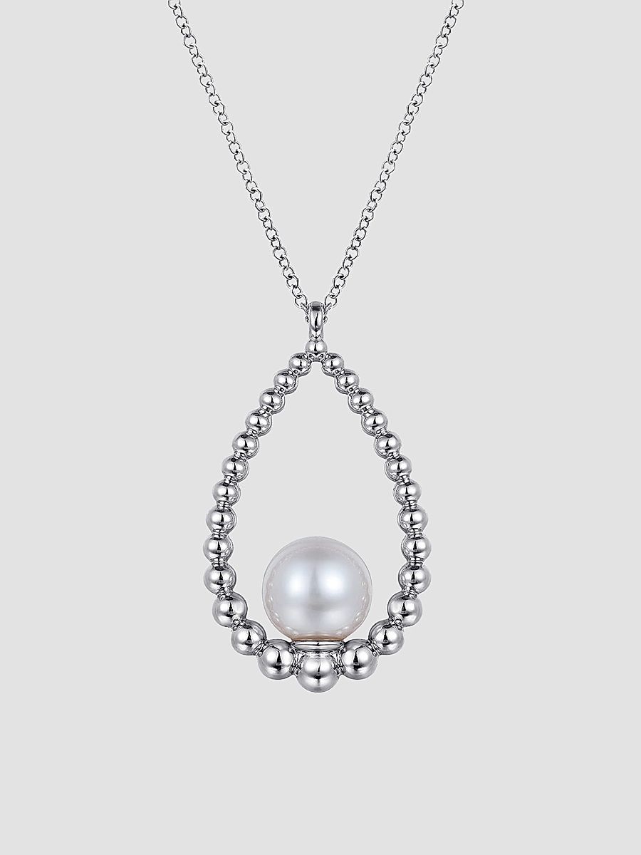 Gabriel & Co Women's Bujukan Sterling Silver & Pearl Teardrop Pendant Necklace - Sterling Silver