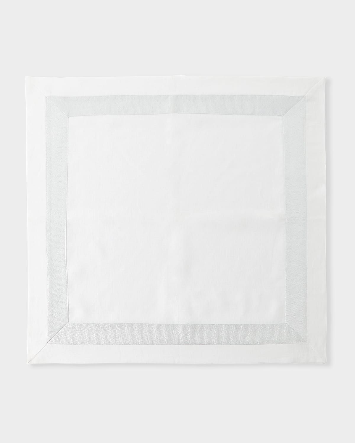 Silver Shimmer White New Border Napkin