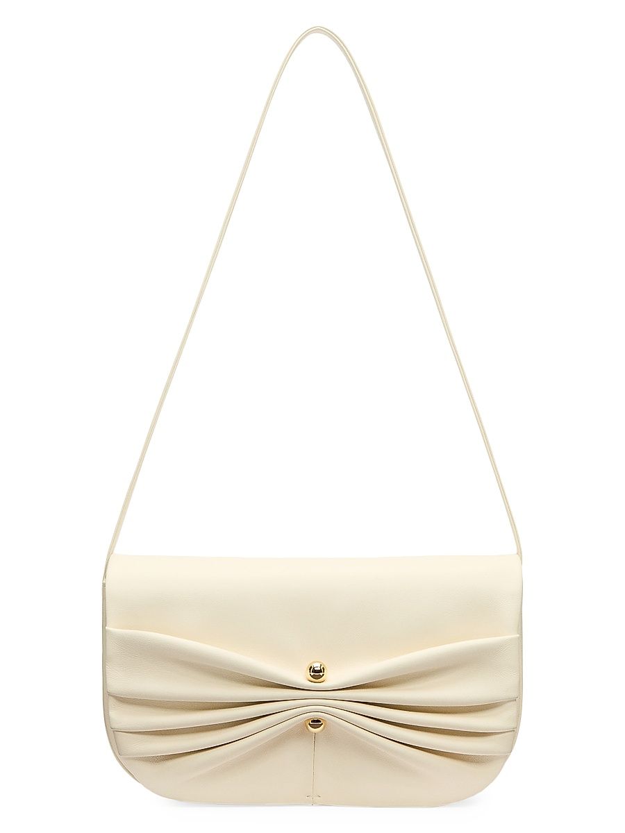 Women's Maria Leather Shoulder Bag - Cream Leather
