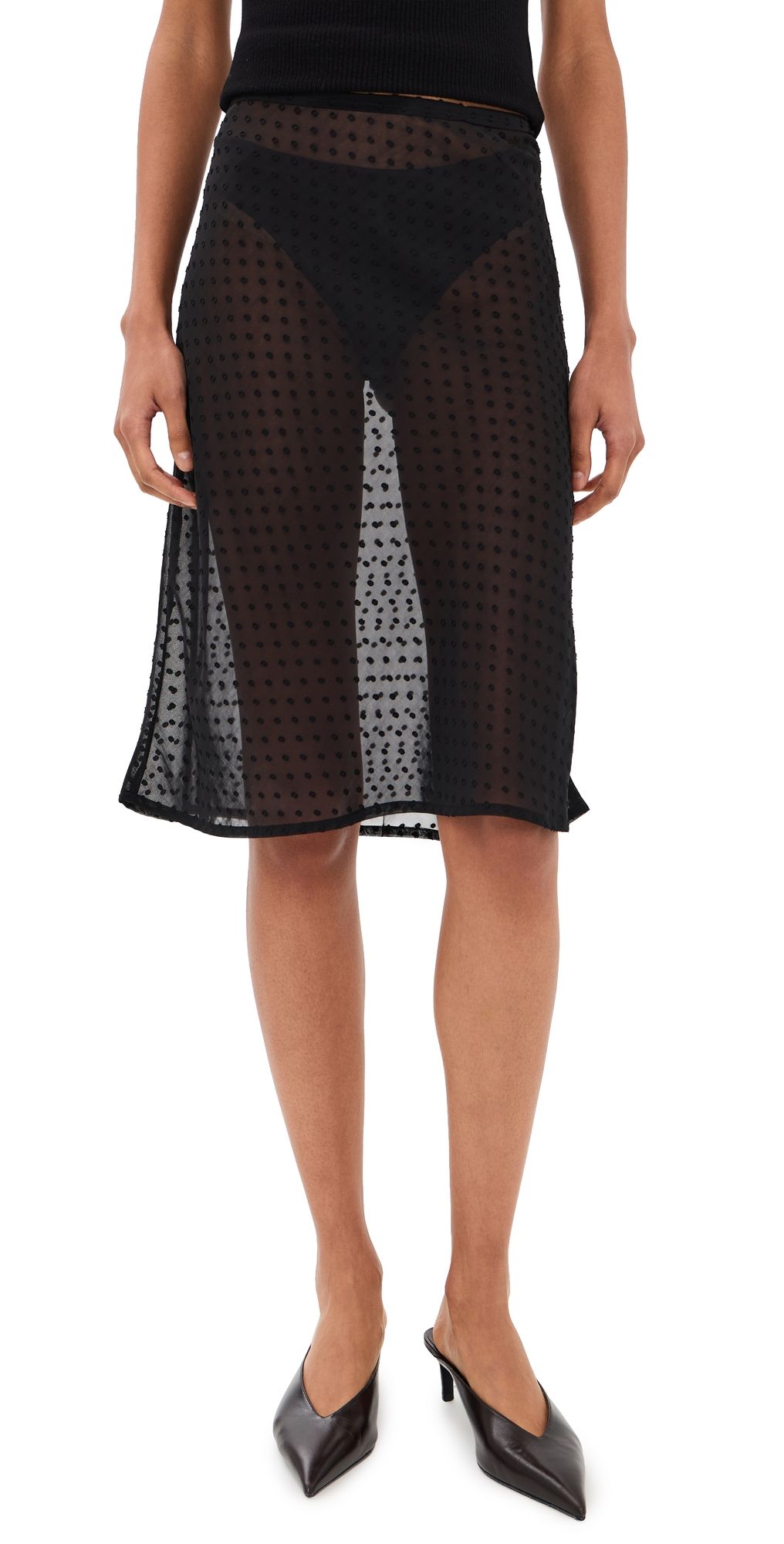 Runaway the Label Kit Low Waist Sheer Midi Skirt Black XL