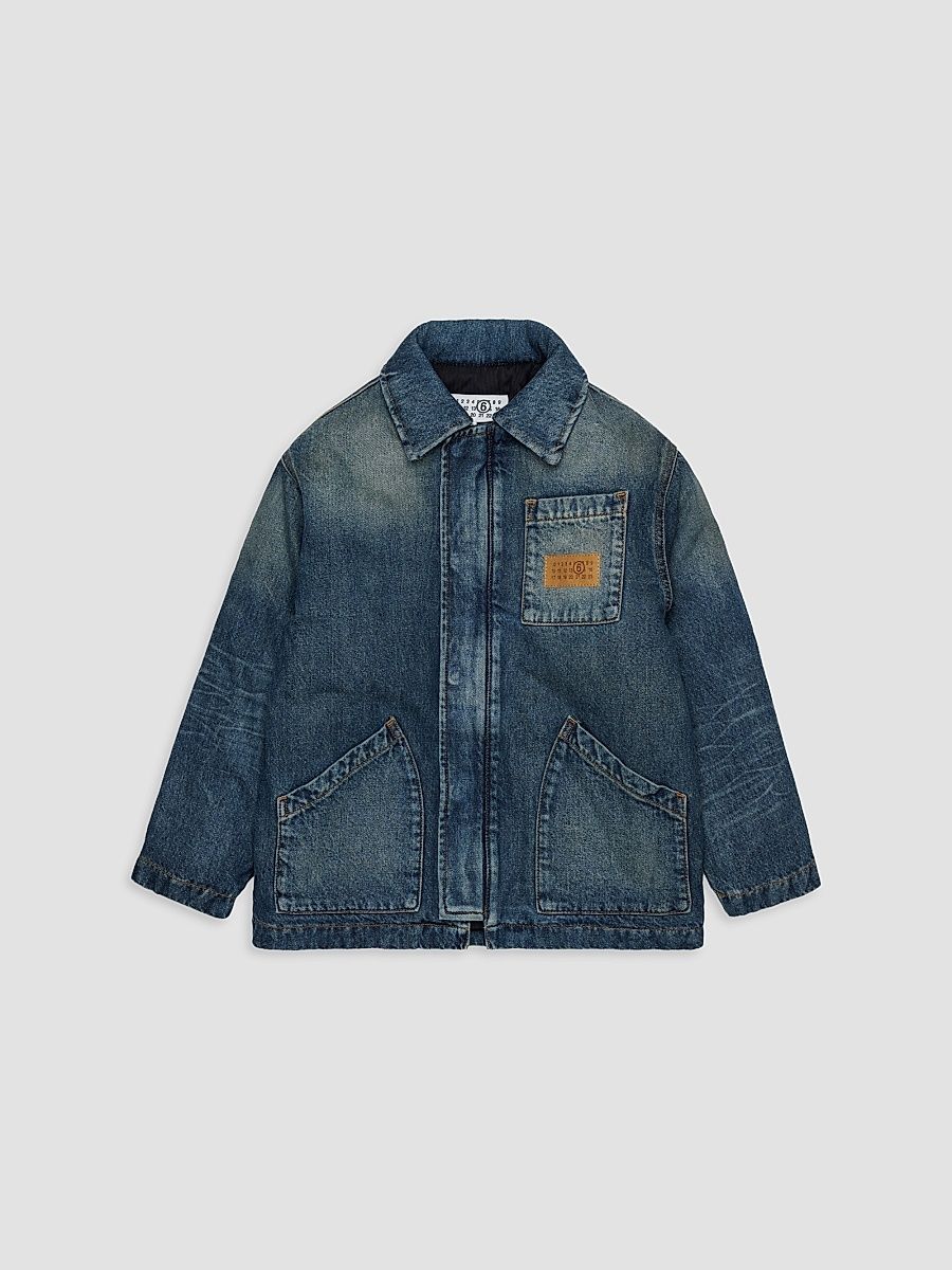Maison Margiela Unisex Little Kid's & Kid's Denim Jacket - Blue Denim - Size 8